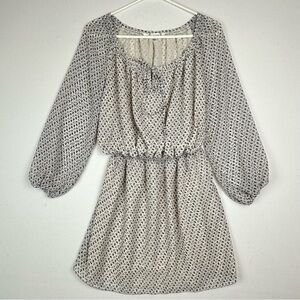 Max Studio Chiffon Geo Polka Dot Mini Dress